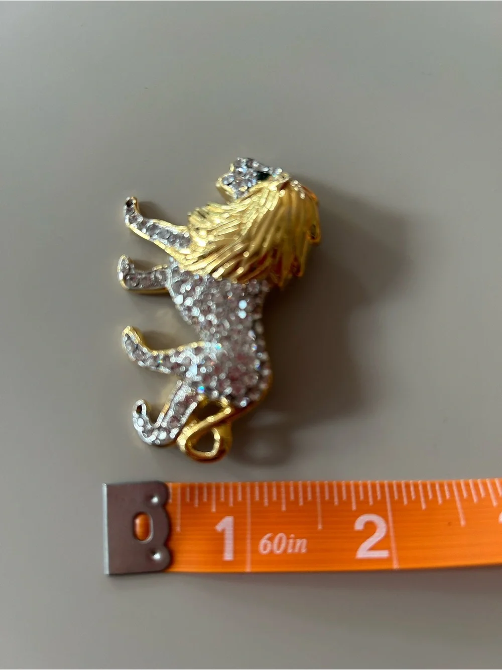#VintageBrooch by Craft. Gold-toned beautiful Rhinestone Lion. Timeless Style!